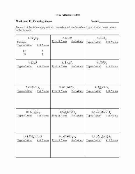 50 Counting Atoms Worksheet Answers | Chessmuseum Template Library inside How To Count Atoms Worksheet