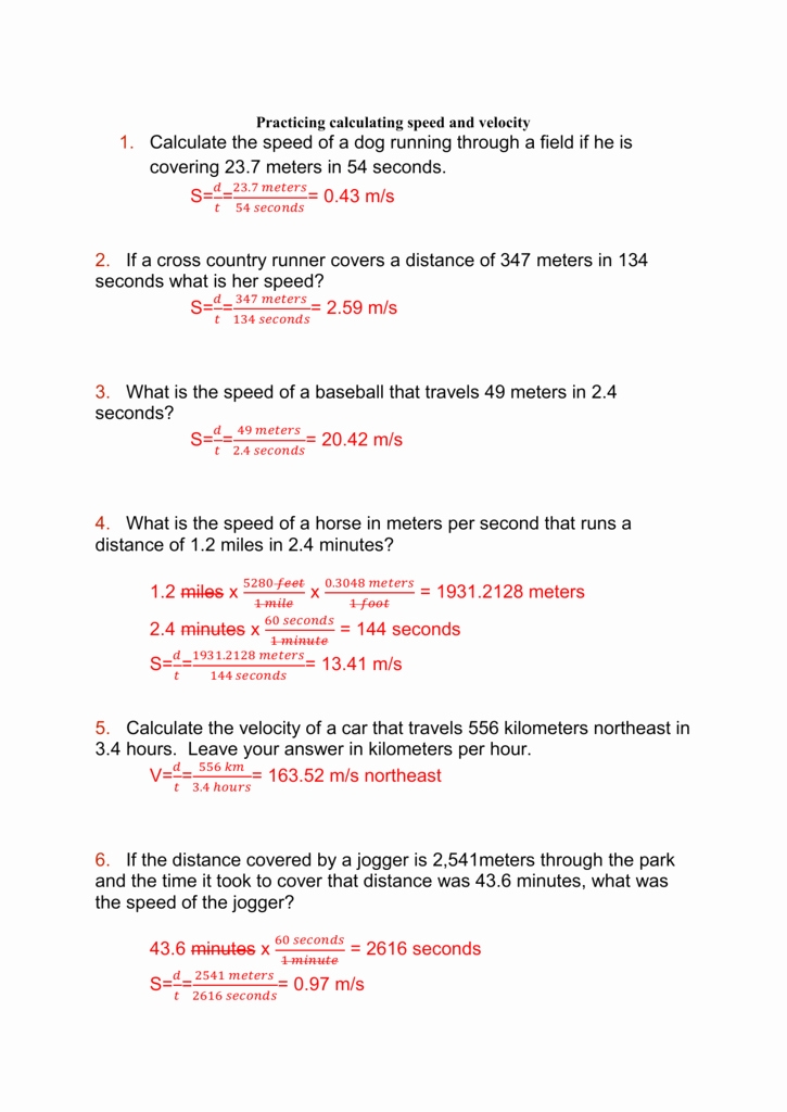 50 Determining Speed Velocity Worksheet Answers | Chessmuseum Template Library with regard to Determining Speed Velocity Worksheet