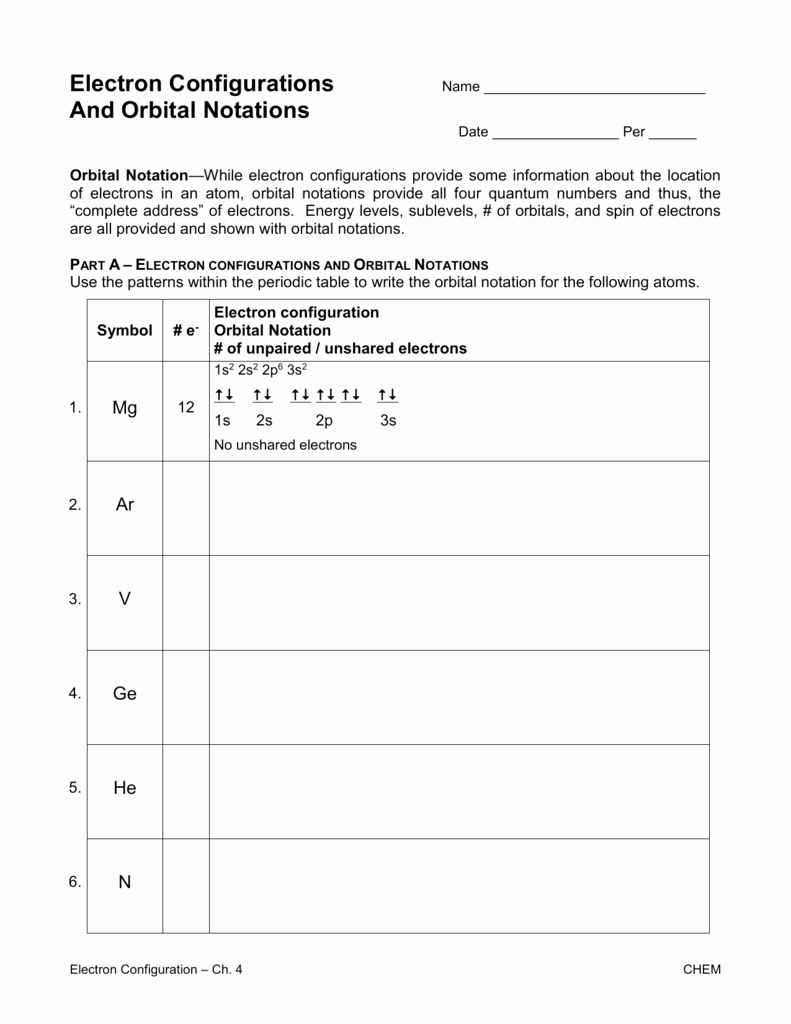 50 Electron Configurations Worksheet Answer Key | Chessmuseum Template Library Regarding Electron Configuration Worksheet Answers Key