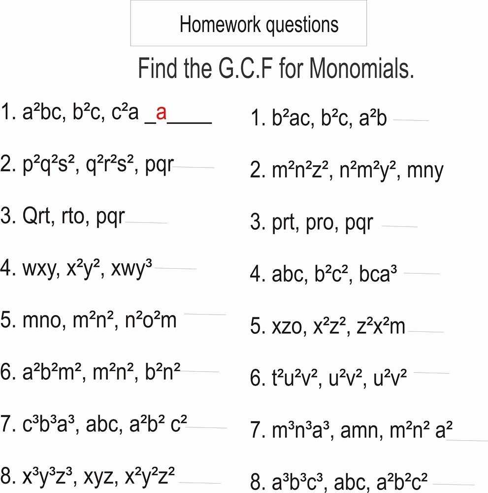 50 Factoring Polynomials Gcf Worksheet | Chessmuseum Template Library For Factoring Polynomials Gcf Worksheet