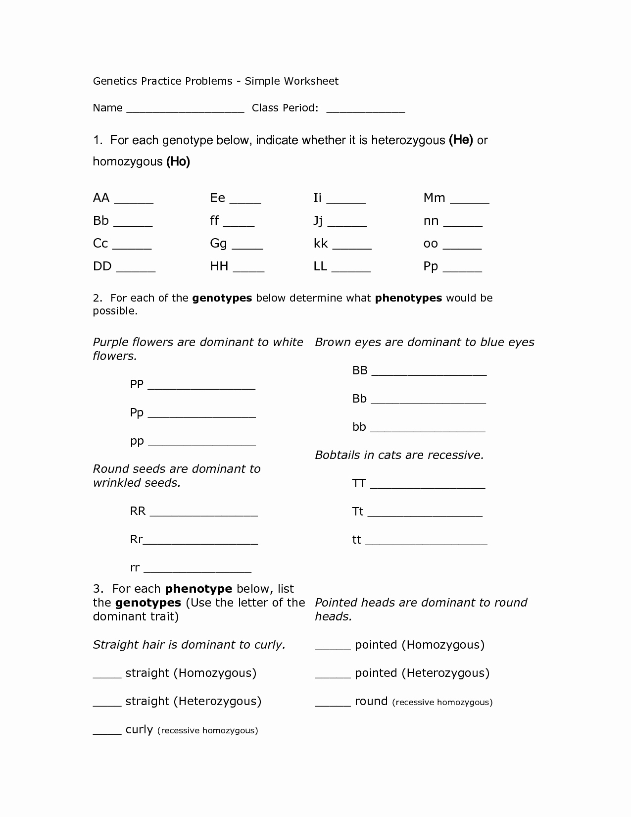 50 Genetics Problems Worksheet Answer Key | Chessmuseum Template Library With Genetics Problems Worksheet Answer Key