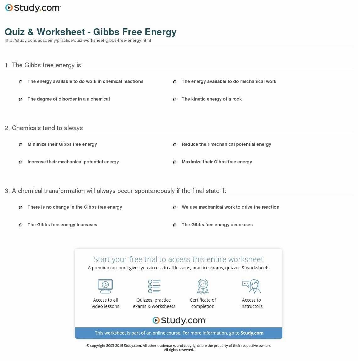 50 Gibbs Free Energy Worksheet | Chessmuseum Template Library regarding Gibbs Free Energy Worksheet
