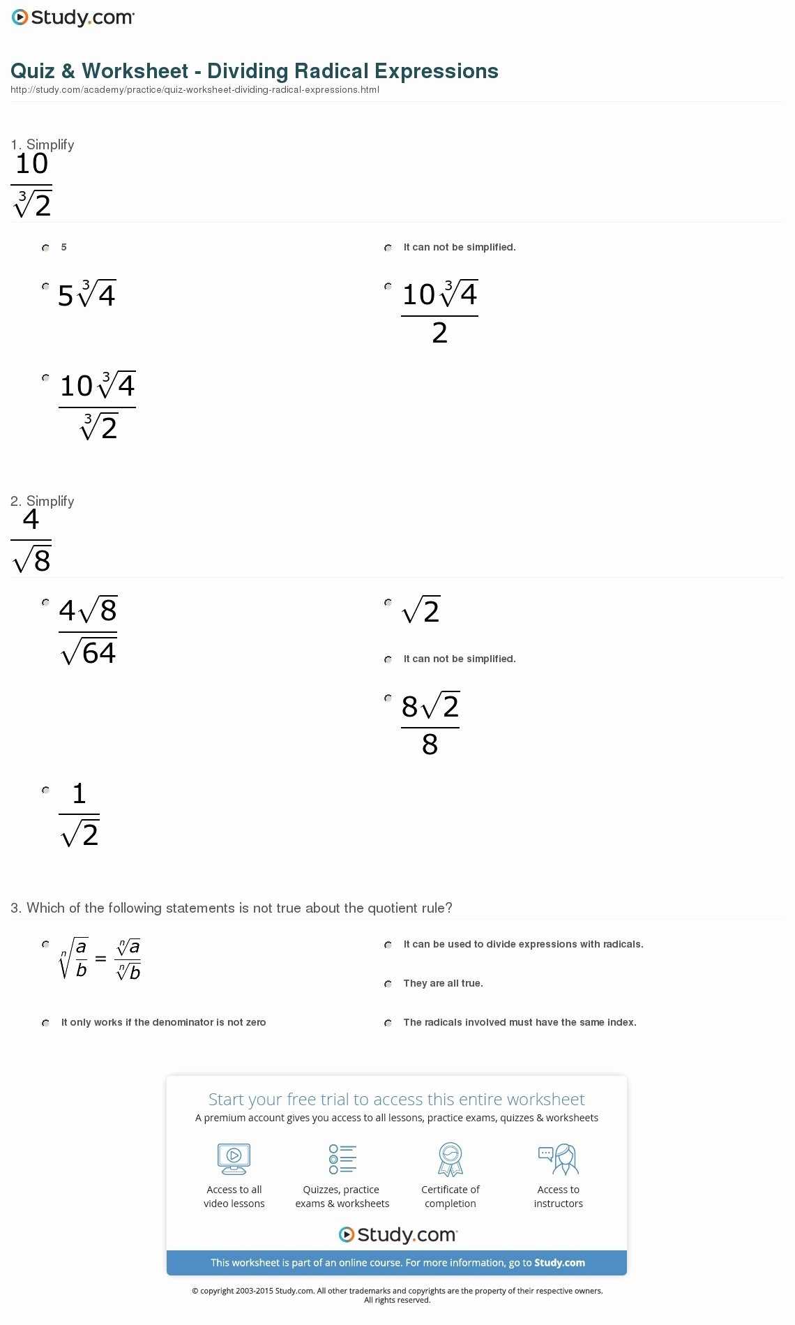 50 Multiplying Radical Expressions Worksheet | Chessmuseum Template Library With Regard To Multiply Radical Expressions Worksheet