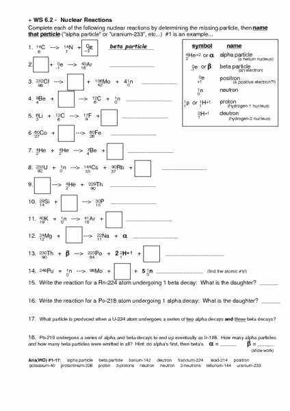 50 Nuclear Reactions Worksheet Answers | Chessmuseum Template Library Intended For Nuclear Reactions Worksheet Answers