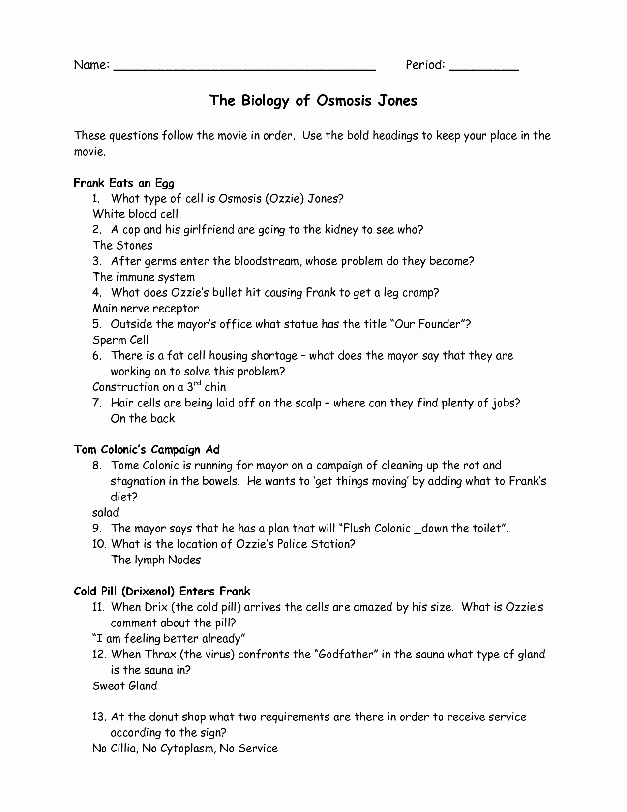 50 Osmosis Jones Video Worksheet Answers | Chessmuseum Template Library with regard to Osmosis Jones Video Worksheet Answers