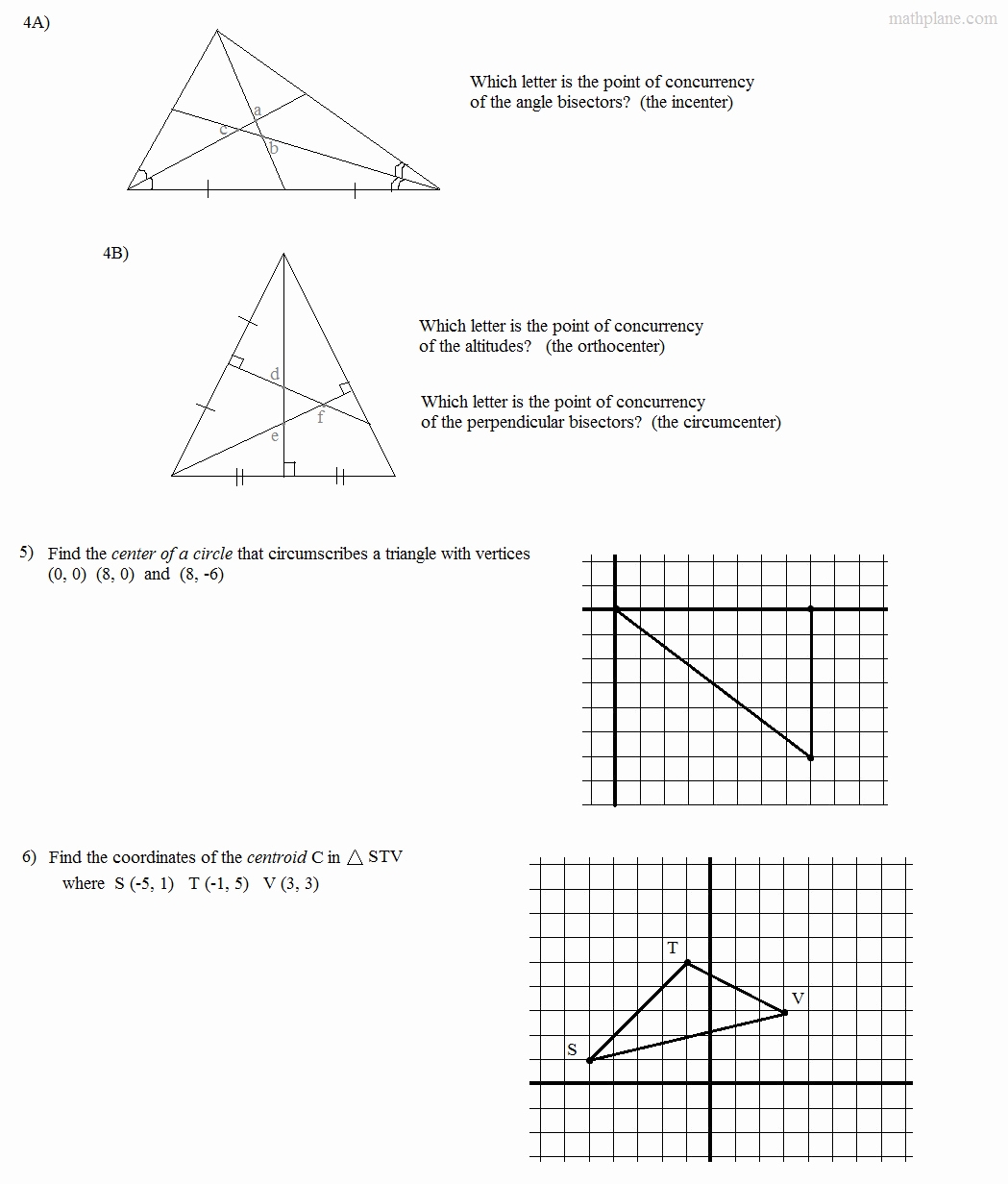 50 Points Of Concurrency Worksheet | Chessmuseum Template Library With Regard To Points Of Concurrency Worksheet