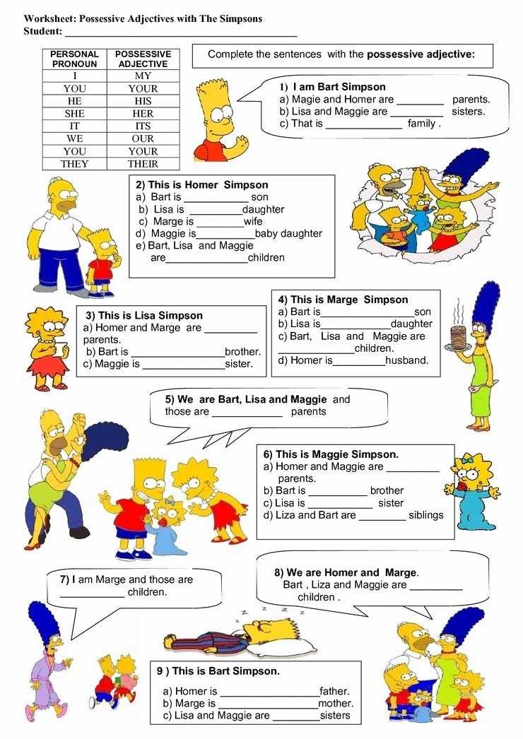 50 Possessive Adjective Spanish Worksheet | Chessmuseum Template Library With Possessive Adjectives Spanish Worksheet