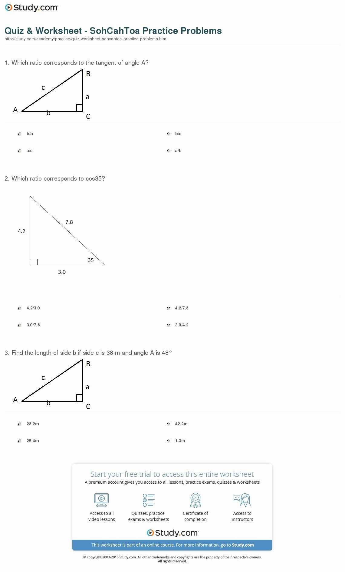 50 Soh Cah Toa Worksheet | Chessmuseum Template Library pertaining to Soh Cah Toa Worksheet