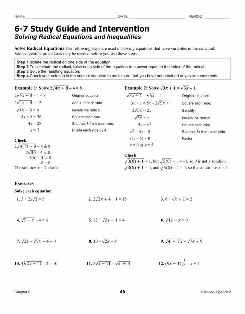 50 Solving Radical Equations Worksheet | Chessmuseum Template Library Within Solve Radical Equations Worksheet