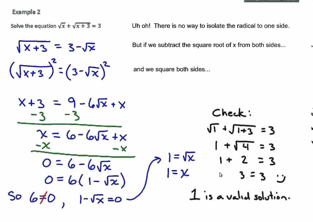 50 Solving Radical Equations Worksheet | Chessmuseum Template Library Within Solve Radical Equations Worksheet