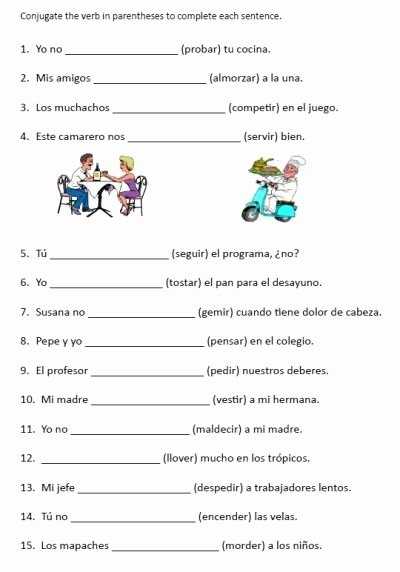 50 Stem Changing Verbs Worksheet Answers | Chessmuseum Template Library with Stem Changing Verbs Worksheet Answers
