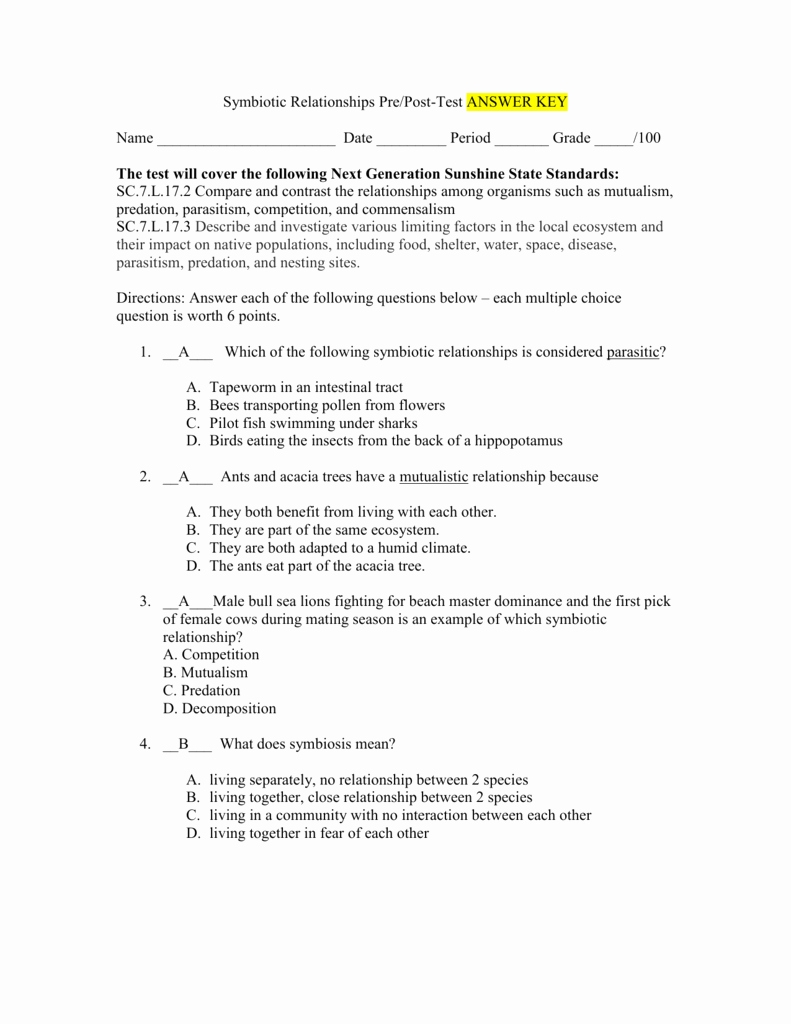 50 Symbiosis Worksheet Answer Key | Chessmuseum Template Library for Symbiosis Worksheet Answer Key