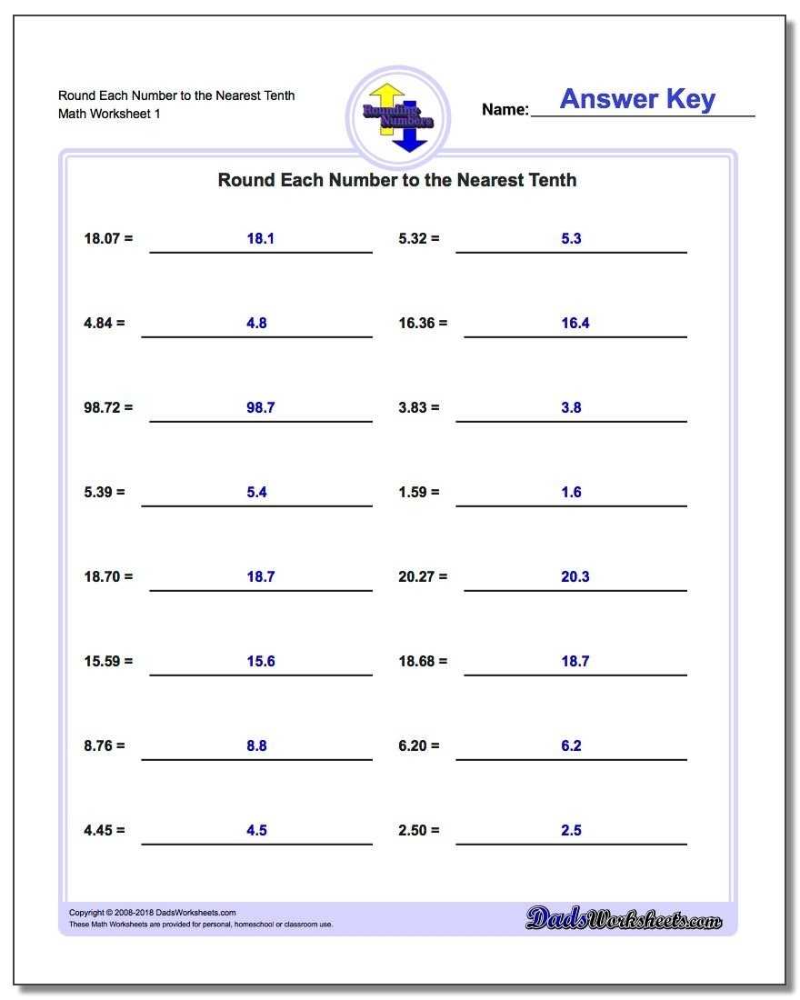 5Th Grade Decimal Rounding Worksheets - Decimal Worksheets for Rounding Decimals Worksheet 5th Grade