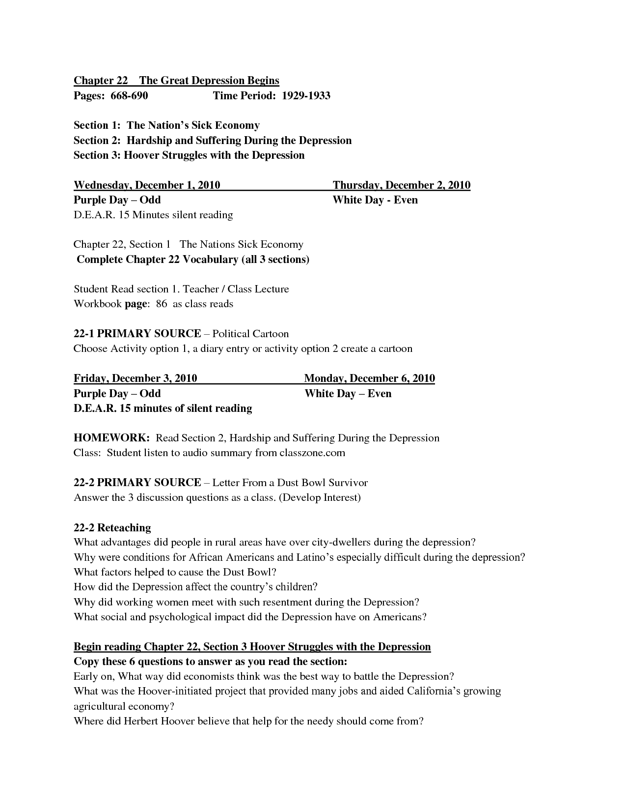 6 Great Depression Worksheets / Worksheeto in The Great Depression Worksheet