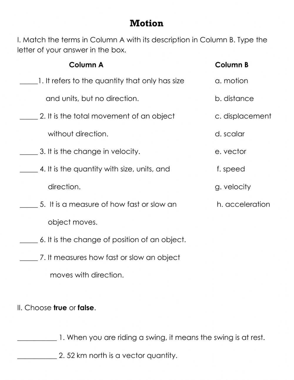 8+ Best Displacement Velocity Acceleration Worksheet - Countevery Vote For Displacement Velocity And Acceleration Worksheet