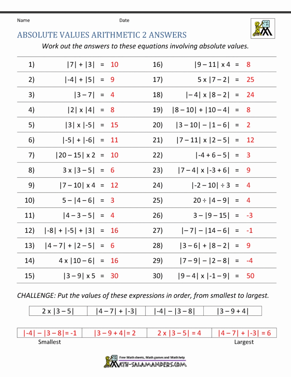 Absolute Value Equations Worksheet - Word Worksheet Within Absolute Value Equations Worksheet