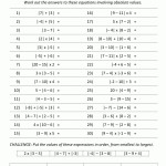 Absolute Value Function Worksheet In Absolute Value Function Worksheet