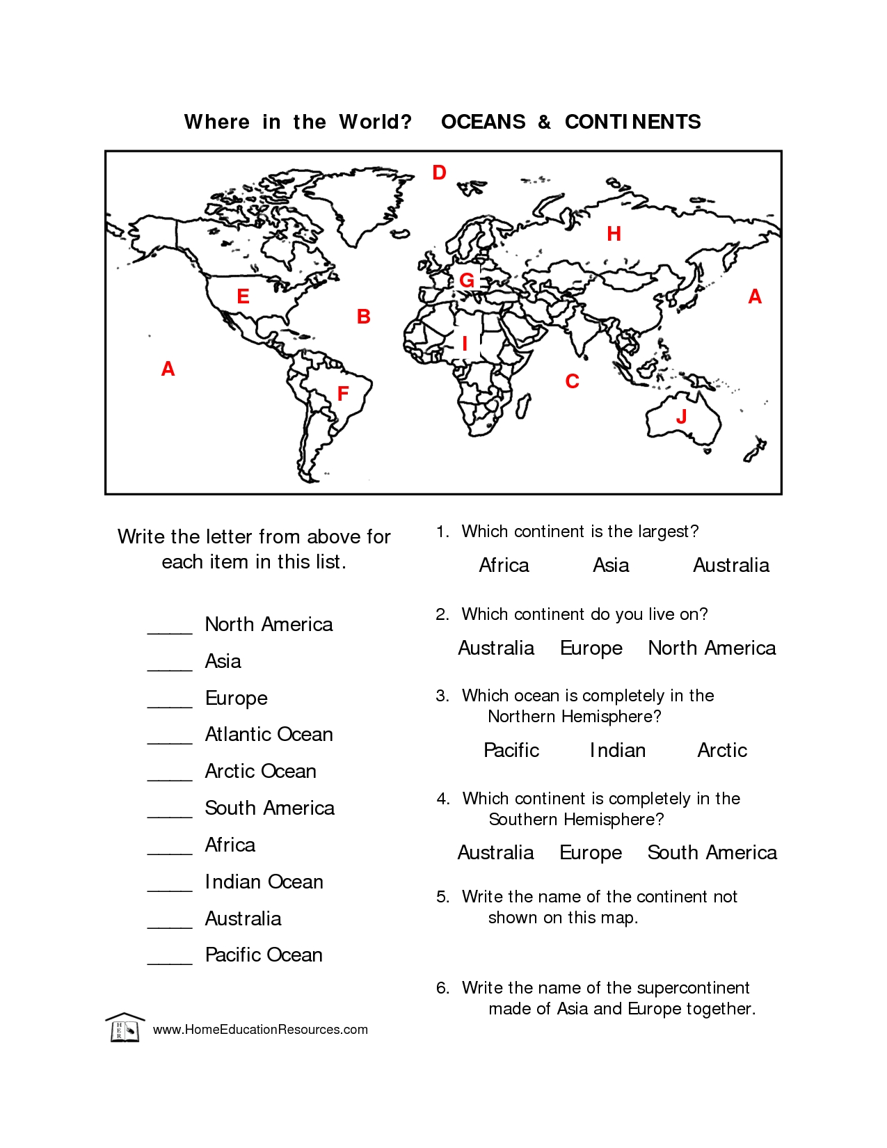 Access Free 2Nd Grade Continents And Oceans Worksheets .Pdf - Vcon.duhs.edu.pk In Continents And Oceans Worksheet Pdf