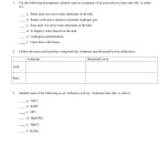 Acid And Base Worksheet 1 For Acid And Base Worksheet