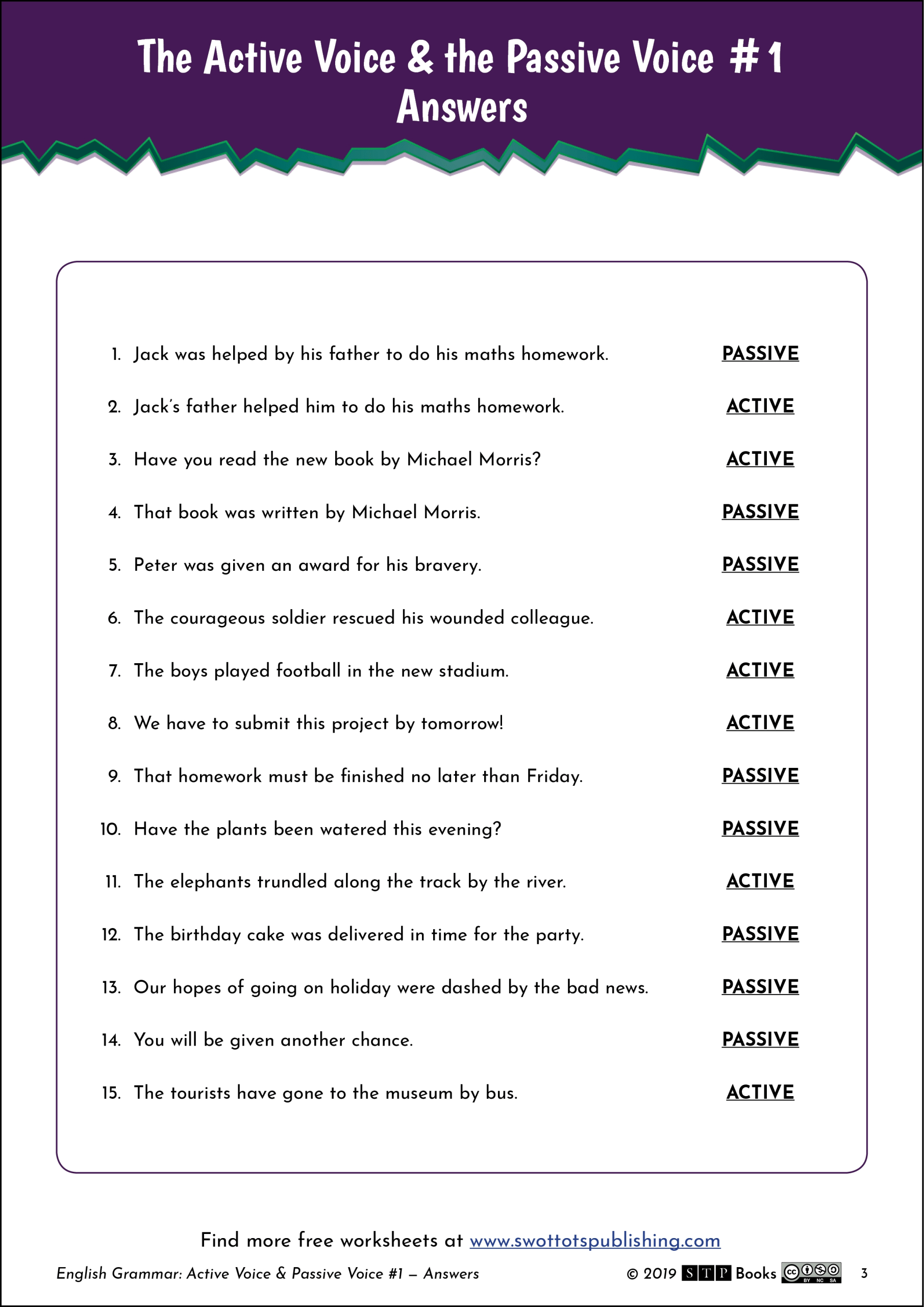 Active Passive English Worksheet 01 — Stp Books in Active Passive Voice Worksheet