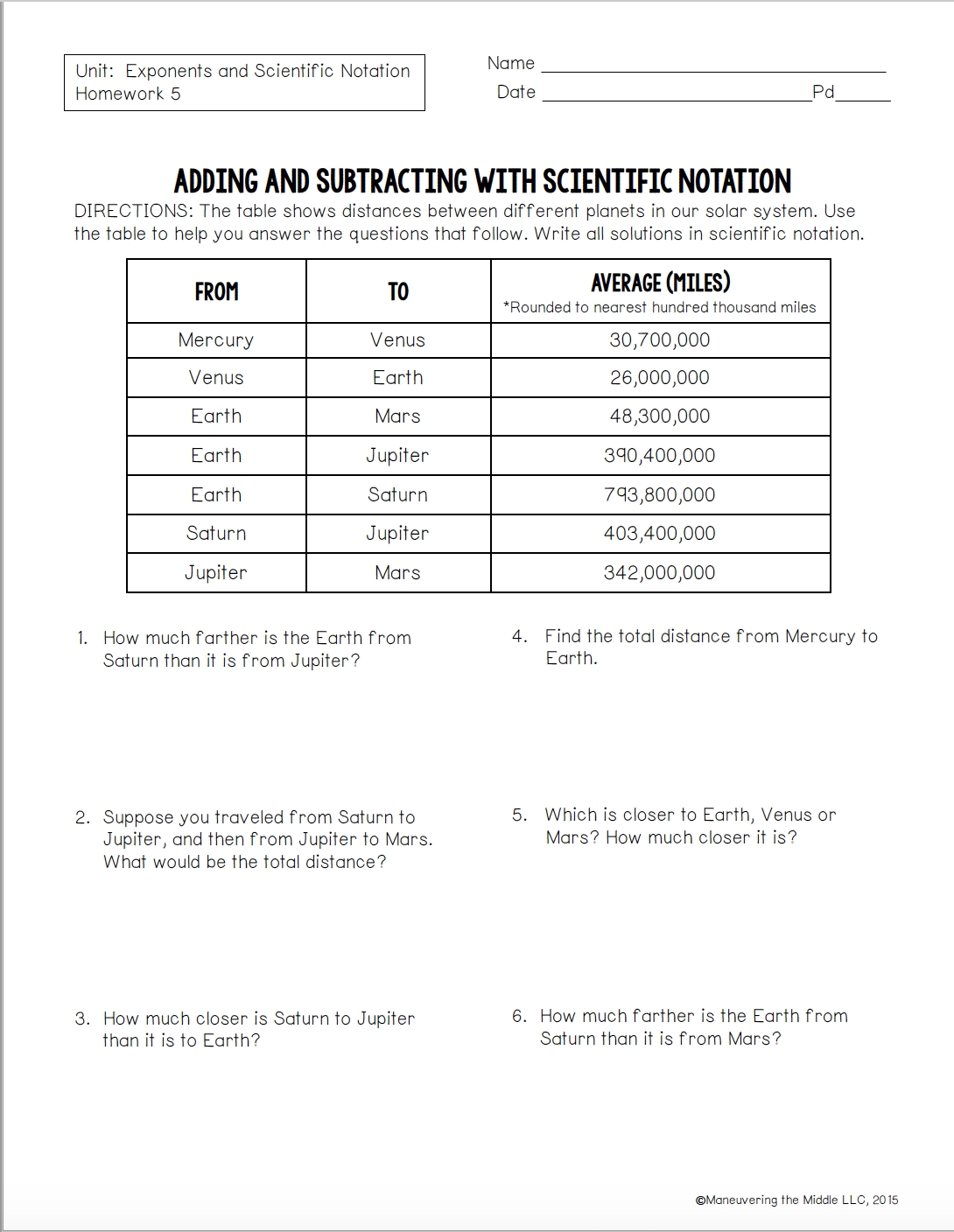 Add And Subtract Scientific Notation Worksheet with Adding Subtracting Scientific Notation Worksheet
