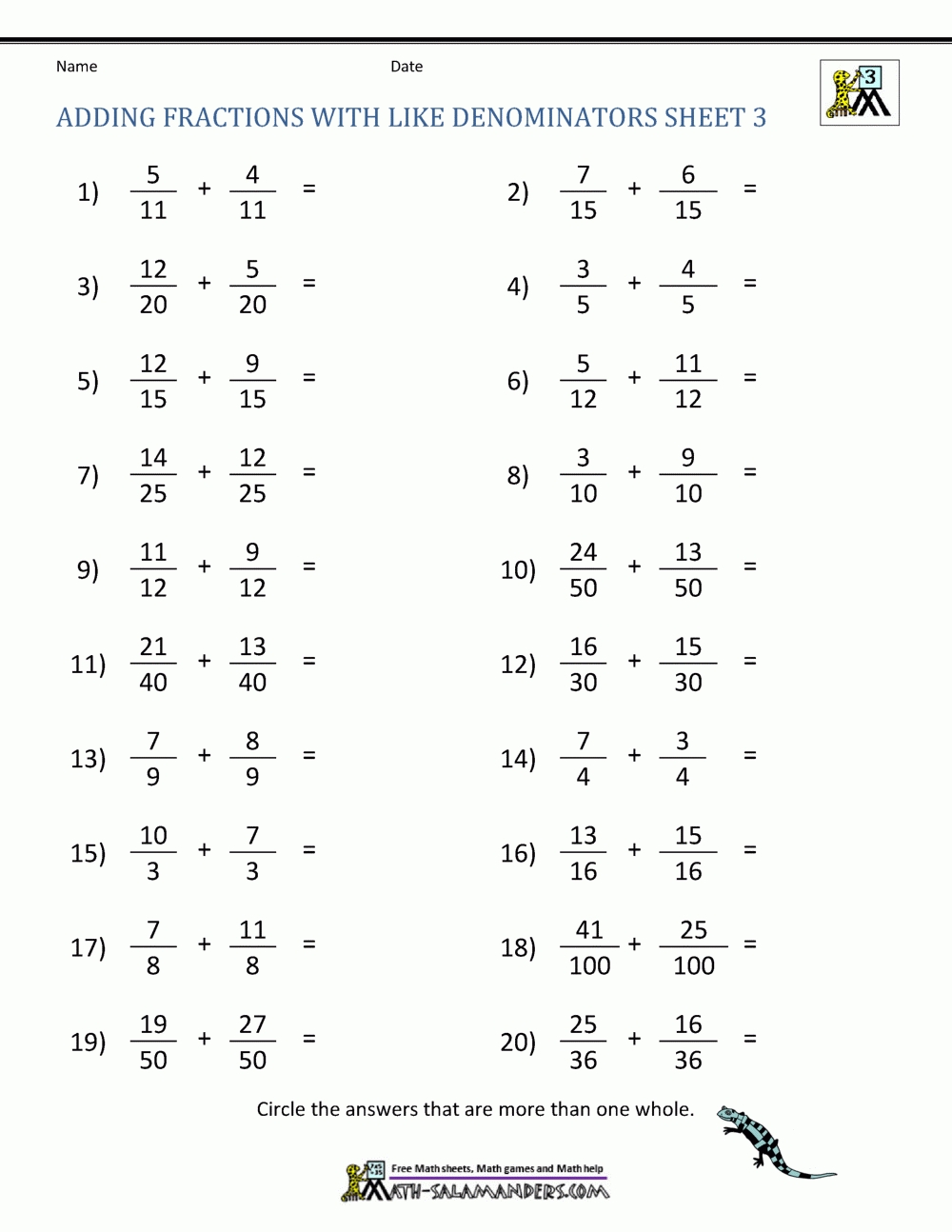Adding Mixed Numbers Worksheet with Adding Mixed Numbers Worksheet