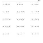 Algebra: 1 Step Addition & Subtraction Equations (Set 2) – Childrens Intended For Algebra 1 Functions Worksheet