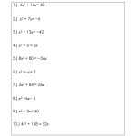 Algebra 2 Solving Quadratic Equations By Factoring Worksheet Answers - Algebra Review Worksheet with Factoring Quadratics Worksheet Answers