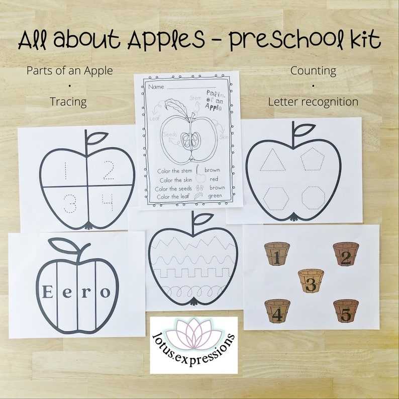 All About Apples Preschool Apple Activity Learn Parts Of An | Etsy intended for Parts Of An Apple Worksheet