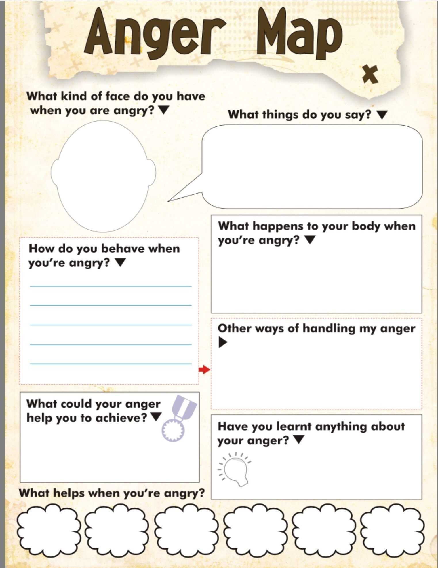 Anger Map Kids Worksheet Free Printable | Tools For Therapy X - Free | Anger Management within Anger Management Worksheet For Teens