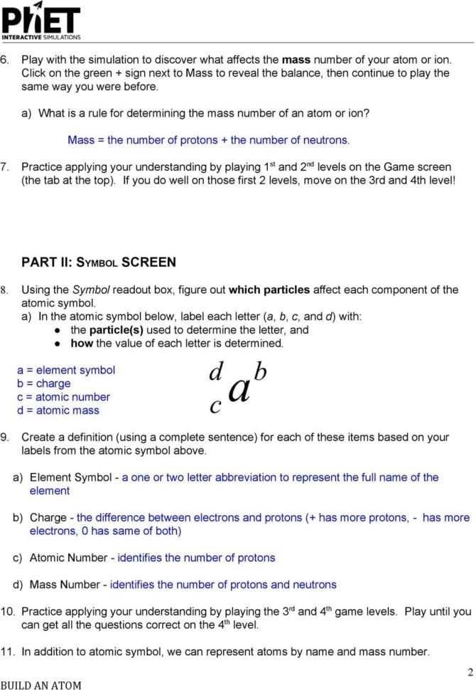Answer Key Build An Atom Part I Atom Screen Build An Atom — Db Excel Pertaining To Build An Atom Worksheet Answers
