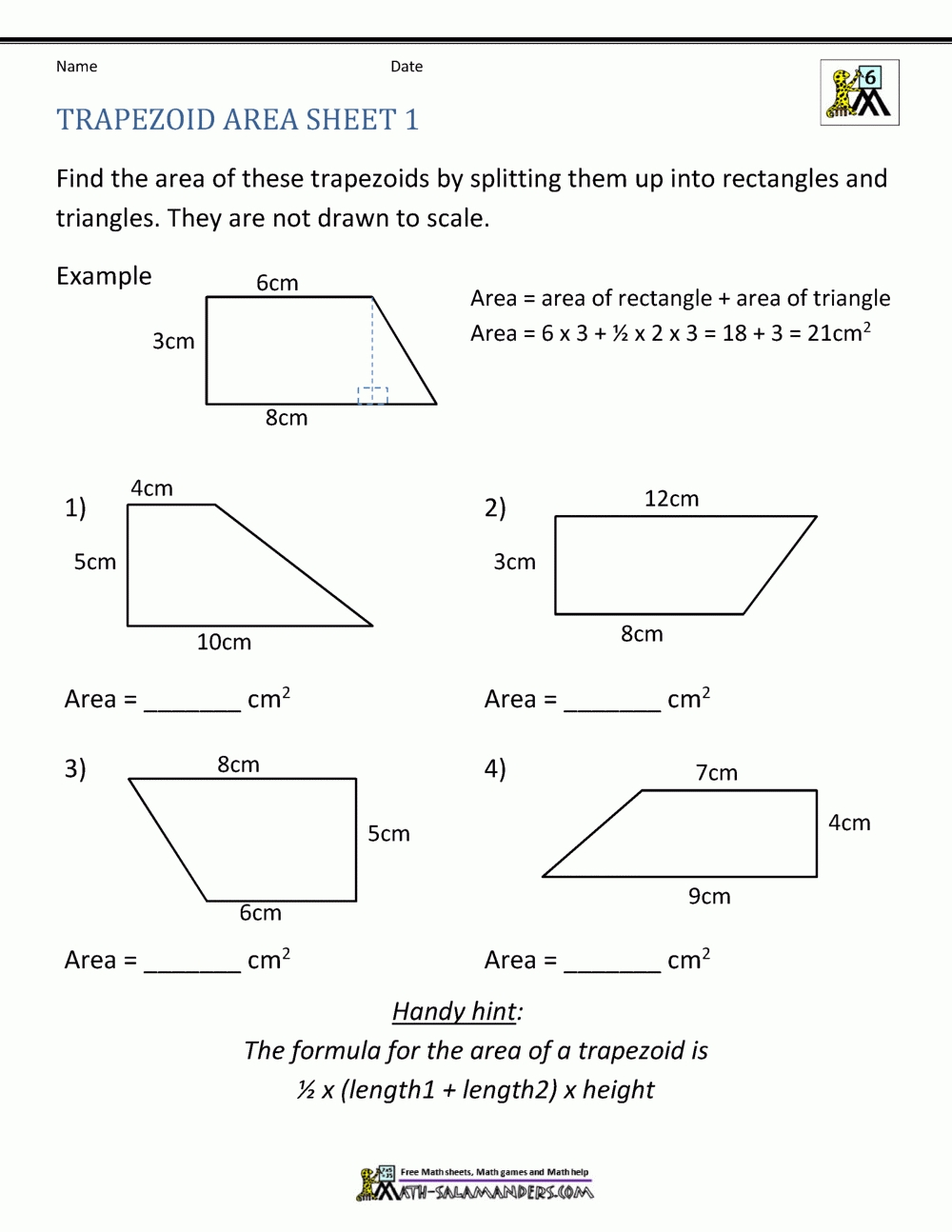 Area Of Parallelogram Worksheet intended for Area Of Parallelogram Worksheet