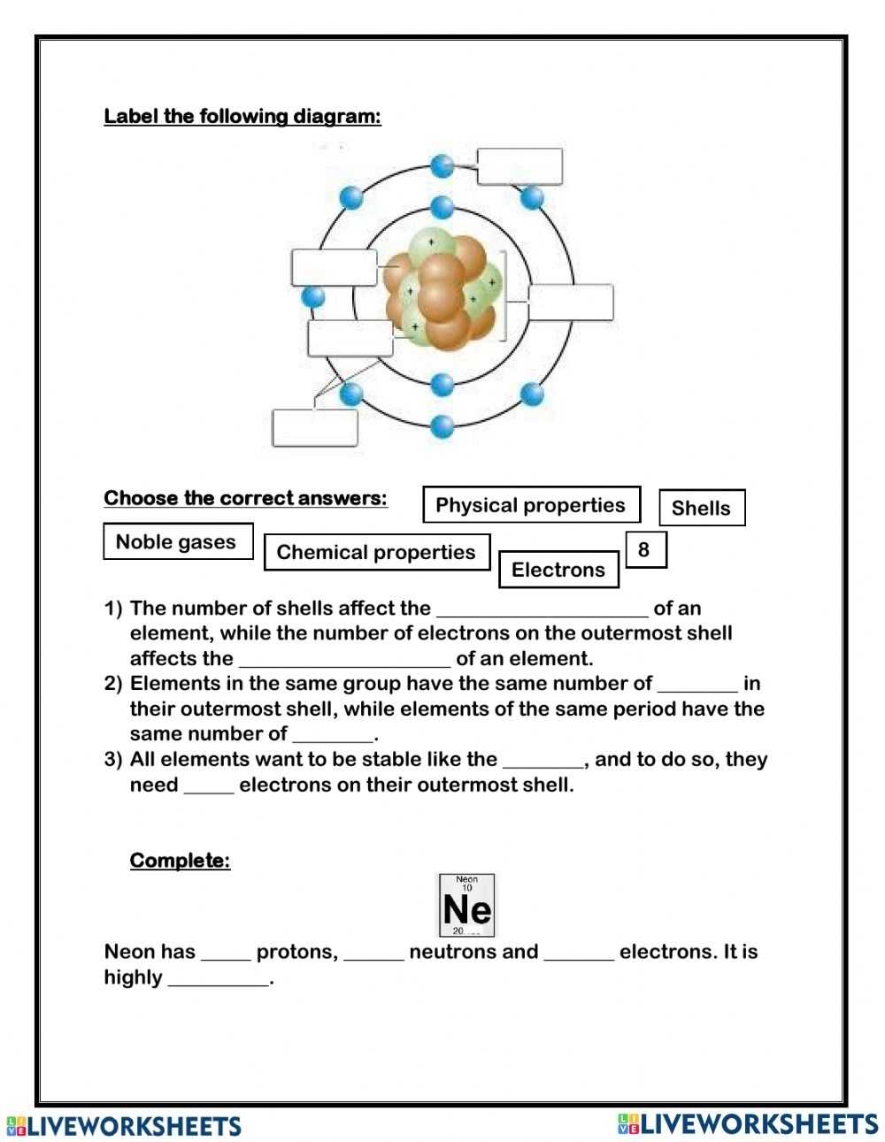 Atomic Structure Review Worksheet Inside Chemistry Atomic Structure Worksheet