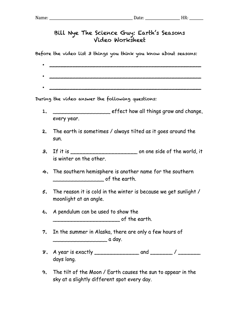 Bill Nye Energy Worksheet Answer Key / An Eyes Of Nye Nuclear Energy En05 Worksheet Ans Sheet Regarding Bill Nye Waves Worksheet