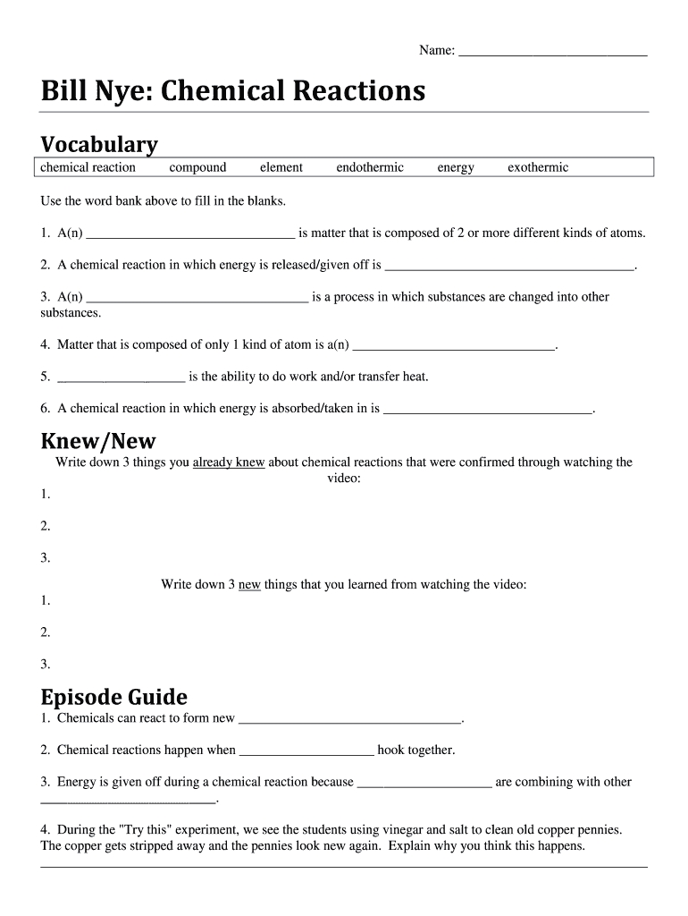 Bill Nye Energy Worksheet Answer Key / Bill Nye Nuclear Energy with Bill Nye Energy Worksheet Answers