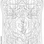 Black And White Page For Coloring. Drawing Of Beautiful Window With Inside Stained Glass Windows Worksheet