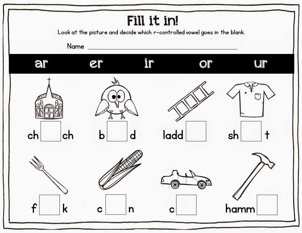 Blog Hoppin': Free R-Controlled Vowel Activities! with regard to R Controlled Vowels Worksheet