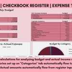 Budget &amp; Checkbook Register/Expense Tracker Excel Spreadsheet | Etsy with regard to Excel Checkbook Register Budget Worksheet