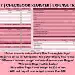 Budget & Checkbook Register/Expense Tracker Excel Spreadsheet | Etsy Within Excel Checkbook Register Budget Worksheet