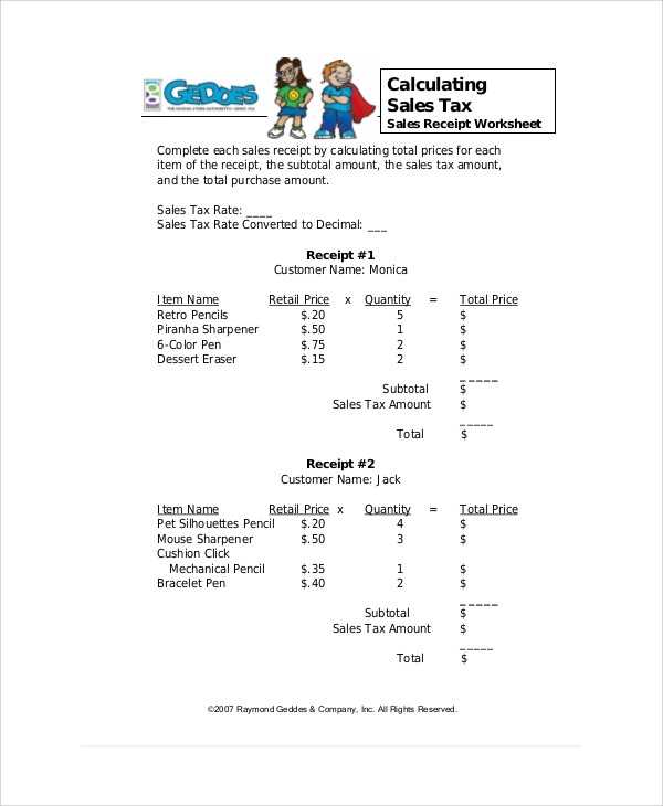 Calculating Sales Tax Worksheet Pdf - Ivuyteq For Calculating Sales Tax Worksheet