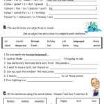 Canadian Voice English School Nagano: Adjective Worksheet. Pertaining To Order Of Adjectives Worksheet