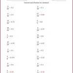 Changing Decimals To Fractions Worksheets 4Th Grade Worksheets Free - 4Th Grade Converting inside Comparing Fractions And Decimals Worksheet