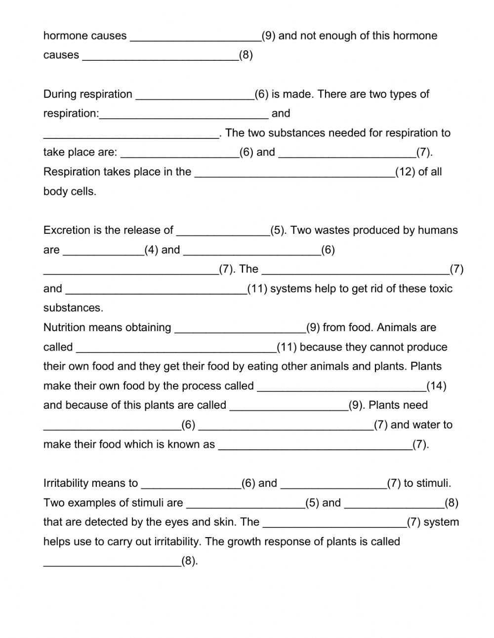 Characteristics Of Living Things Online Worksheet within Characteristics Of Living Things Worksheet
