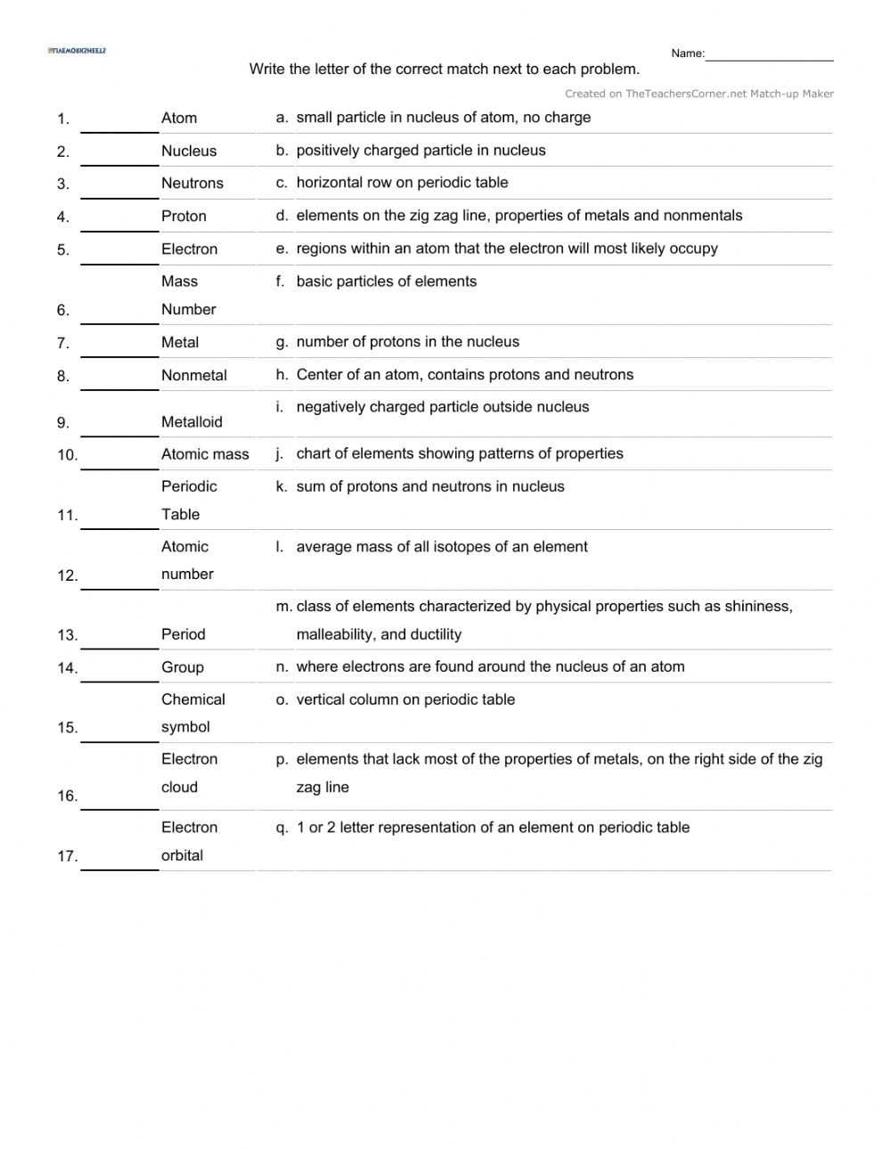 Chemistry Periodic Table Worksheet inside Chemistry Periodic Table Worksheet