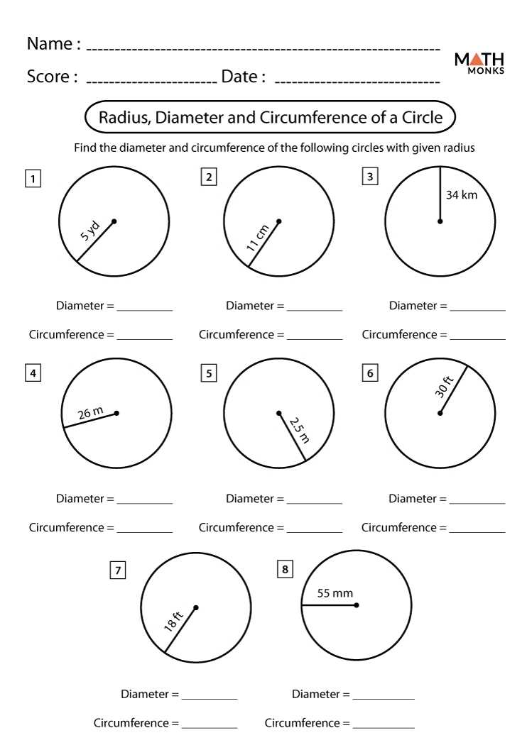Circumference Of A Circle Worksheets - Math Monks in Parts Of A Circle Worksheet