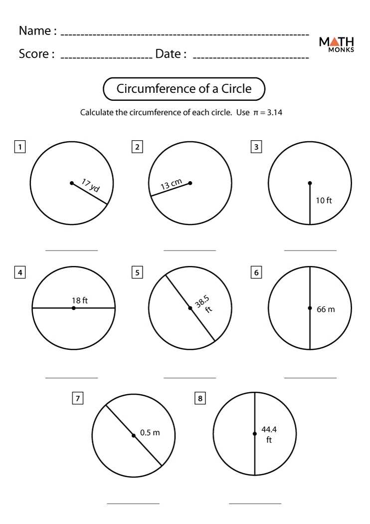 Circumference Of A Circle Worksheets - Math Monks With Angles In A Circle Worksheet