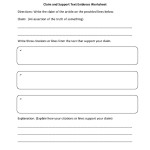 Citing Textual Evidence Worksheet 6Th Grade — Db Excel Inside Cite Textual Evidence Worksheet