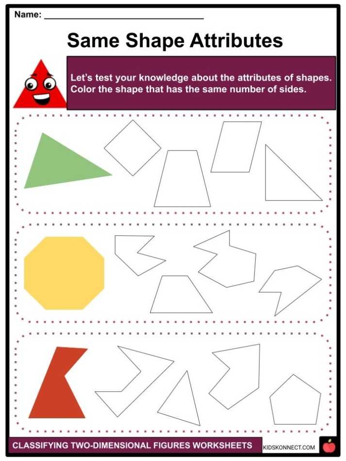 Classifying Two Dimensional Figures Facts & Worksheets For Kids Regarding 2 Dimensional Shapes Worksheet