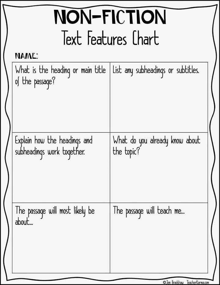 Classroom Freebies Too: Nonfiction Freebie! Using Text Features To with Nonfiction Text Features Worksheet