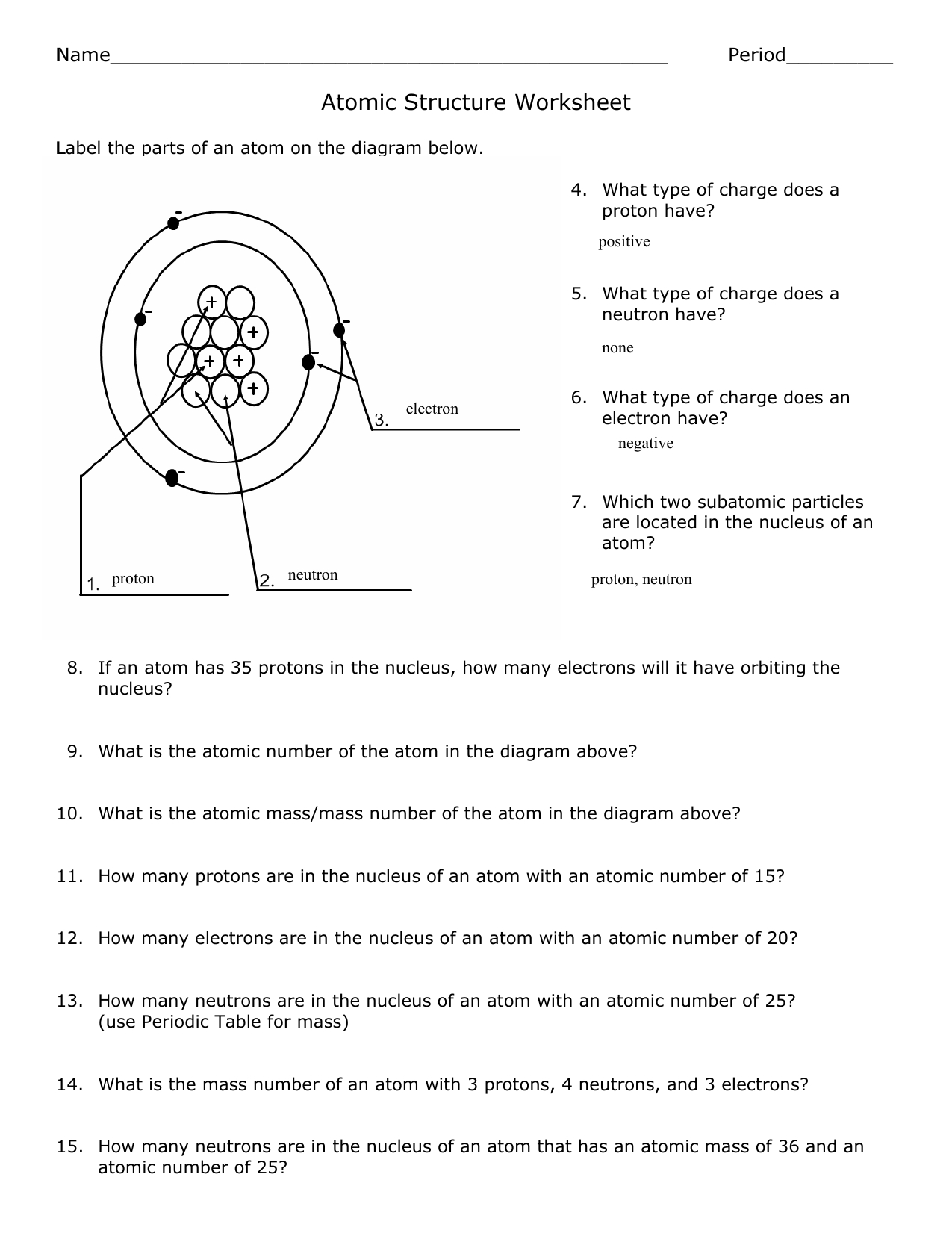 Cody Rose - Atoms-Family-Worksheets (1) intended for Parts Of An Atom Worksheet